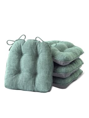 NWT 4pk Memory Foam Padded Dining Chair Seat Cushion Set In Sage Green 14"